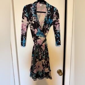 Floral Wrap Dress - Pink, Blue